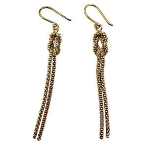 JCM Jacmel 925 Sterling Silver Gold Plated Popcorn Chain Knot 2.5" Earrings